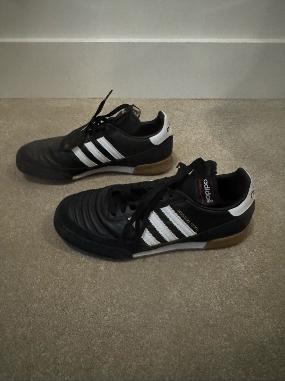 adidas Black and White Mundal Goal Indoor Soccer Sneakers